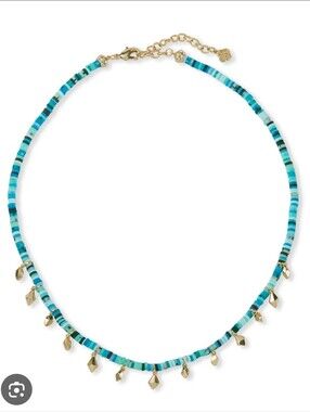 Kendra Scott Reece Gold Choker Necklace Sea Green Mix Turquoise Beaded